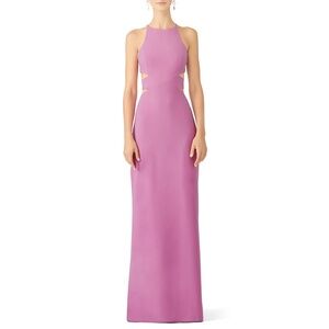 Halston Cut Out Gown in Pink Crepe, Sz 12
